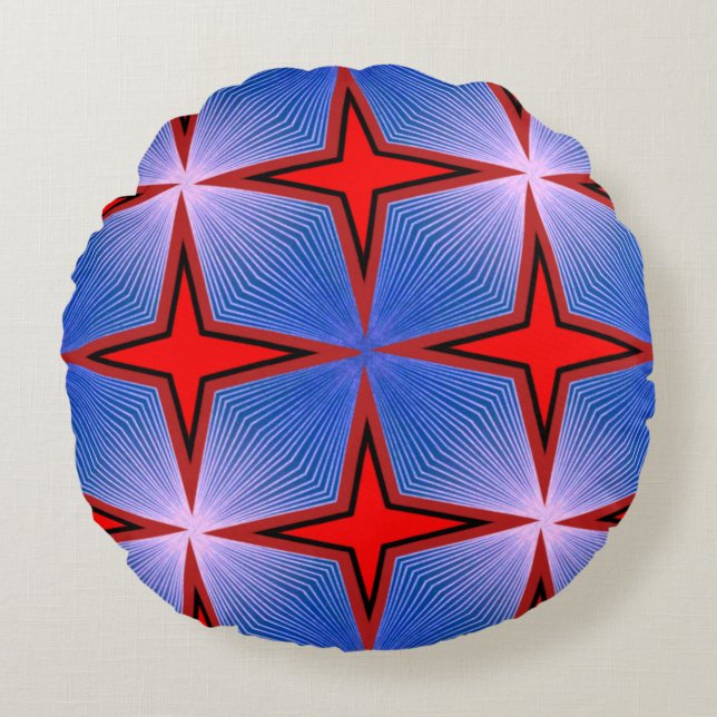 Farbenfrohe 3D-Digitaldesign-Rundwurfkissen Rundes Kissen (Vorderseite)