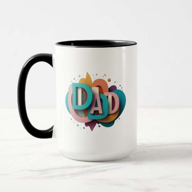 Farbenfrohe 3D "VATER" Grafikdesign | Coffee Tasse (Links)