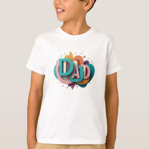 Farbenfrohe 3D "VATER" Grafikdesign Jungen T-Shirt