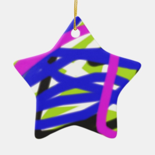 farbenfrohe 4834 abstrakte Kunst Keramik Ornament (Vorne)