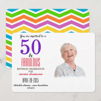 Farbenfrohe 50 & Fantastische Einladung