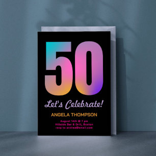 Farbenfrohe 50 Jahre Einladung zum Geburtstag