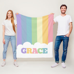 Farbenfrohe 5-Buchstaben-Bezeichnung Regenbogenerd Fleecedecke