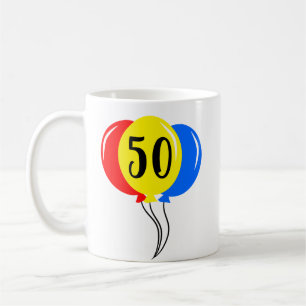 Farbenfrohe 5. Geburtstagsballons Kaffeetasse