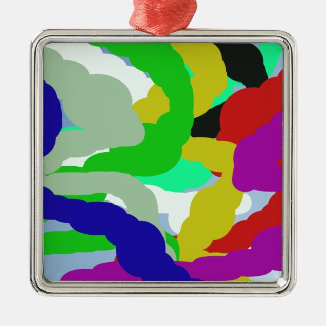 farbenfrohe 64329 abstrakte Gestaltung Silbernes Ornament (Vorne)