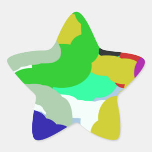 farbenfrohe 64329 abstrakte Gestaltung Stern-Aufkleber