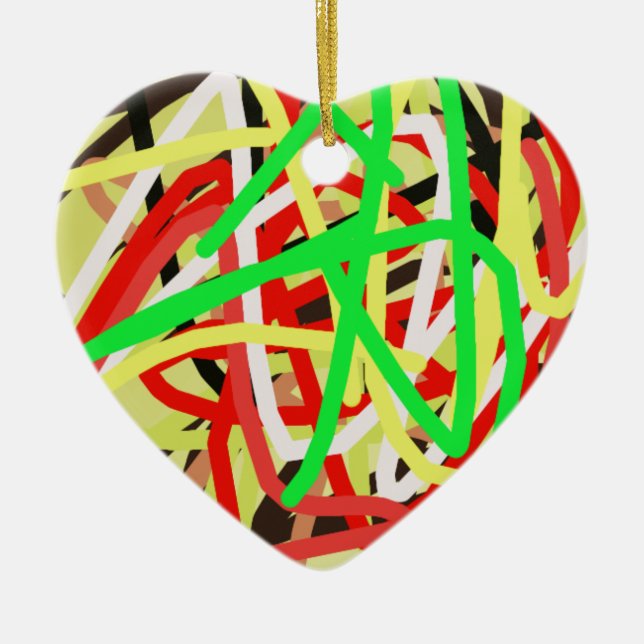 farbenfrohe 676 abstrakte Kunst Keramik Ornament (Vorne)