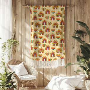 Farbenfrohe 70er-Decke Groovy Pastell-Wurfgeschenk Fleecedecke