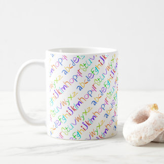 Farbenfrohe ABC Rainbow Crayons Kid's Handwriting Kaffeetasse