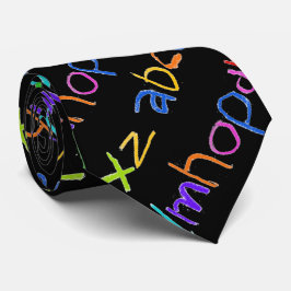 Farbenfrohe ABC Rainbow Crayons Kid's Handwriting Krawatte