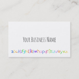Farbenfrohe ABC Rainbow Crayons Kid's Handwriting Visitenkarte