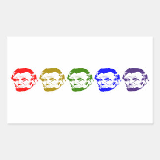 Farbenfrohe Abe Lincoln Abstrakte Kunst Rechteckiger Aufkleber