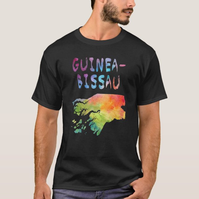 Farbenfrohe Abgeschiedene Guinea Bissau Karte T-Shirt (Vorderseite)