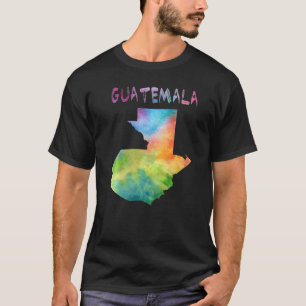 Farbenfrohe Abgeschiedene Karte Guatemalas T-Shirt