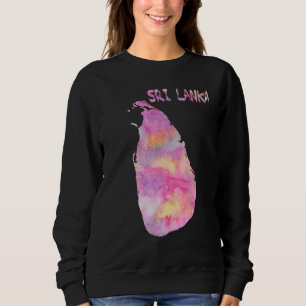 Farbenfrohe Abgeschiedene Karte Sri Lankas in Aqua Sweatshirt
