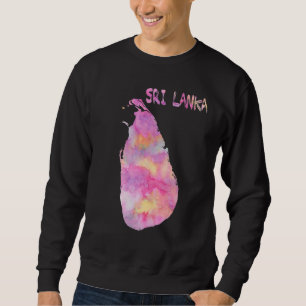 Farbenfrohe Abgeschiedene Karte Sri Lankas in Aqua Sweatshirt