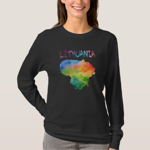 Farbenfrohe Abgeschiedene Litauen Karte für Wasser T-Shirt