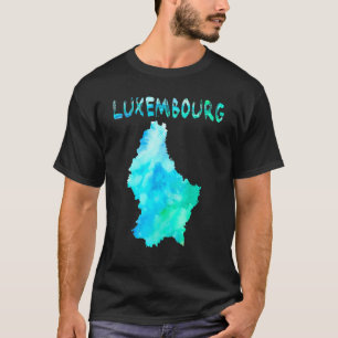 Farbenfrohe Abgeschiedene luxemburgische Karte T-Shirt