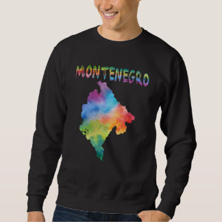 Farbenfrohe Abgeschiedene Montenegro Karte in Aqua Sweatshirt