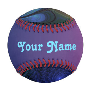 Farbenfrohe Abstrakt blaurosa grünes Fraktal Name Baseball