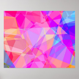 Farbenfrohe Abstrakt geometrische Formen Prismenmu Poster