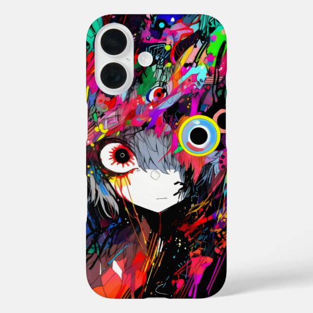 Farbenfrohe Abstrakte Anime Girl Case-Mate iPhone Hülle (Rückseite)