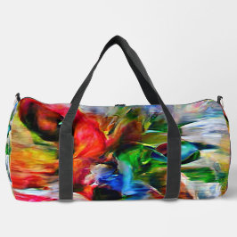 Farbenfrohe Abstrakte Ausdrucksform Cat Art Print Duffle Bag