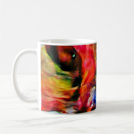Farbenfrohe Abstrakte Ausdrucksform Cat Art Print Kaffeetasse