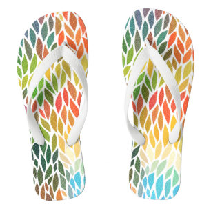 Farbenfrohe Abstrakte Blattmuster Flip Flops