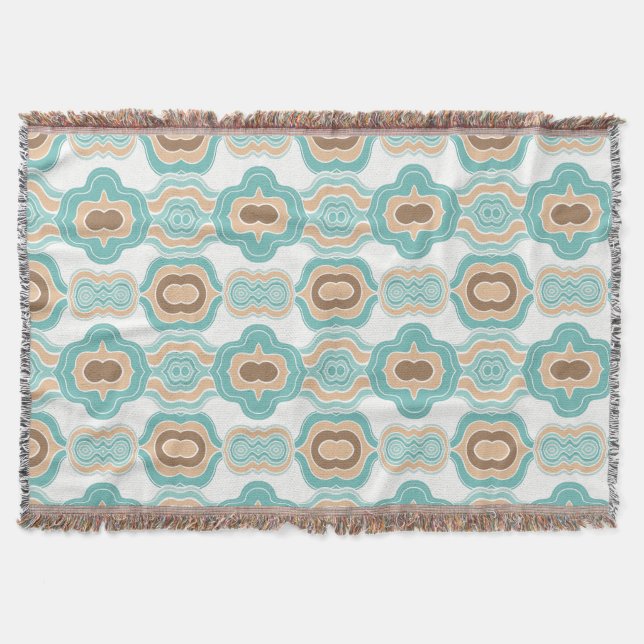 Farbenfrohe abstrakte blau/braun/tan Medaille Decke (Vorderseite)