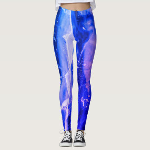 Farbenfrohe Abstrakte blaue weiße Marine Leggings