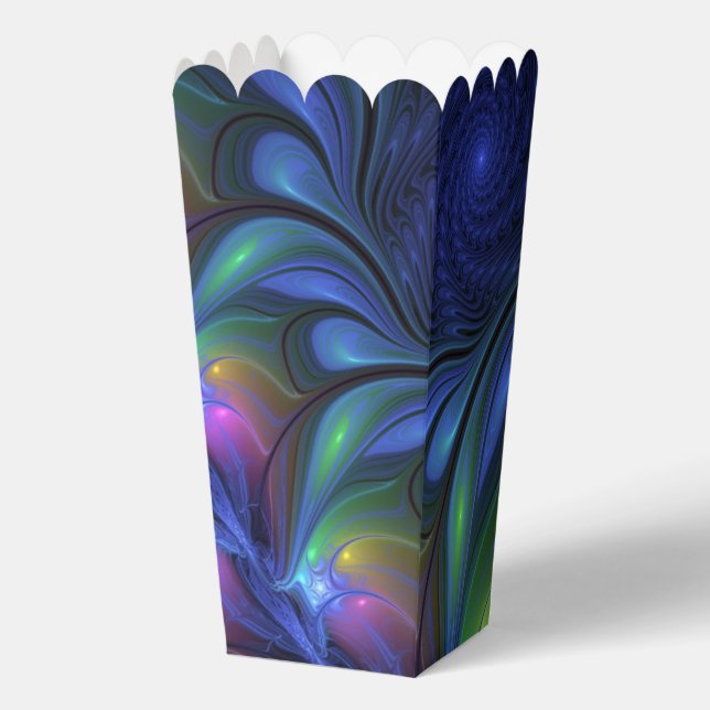 Farbenfrohe Abstrakte blaurosa grünes Fraktal Geschenkschachtel (Vorderseite)