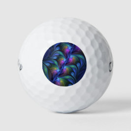 Farbenfrohe Abstrakte blaurosa grünes Fraktal Golfball