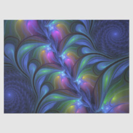 Farbenfrohe Abstrakte blaurosa grünes Fraktal Seidenpapier