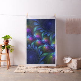 Farbenfrohe Abstrakte blaurosa grünes Fraktal Stoff