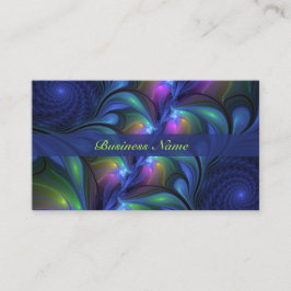 Farbenfrohe Abstrakte blaurosa grünes Fraktal Visitenkarte
