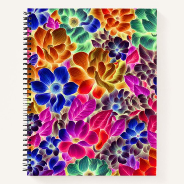Farbenfrohe Abstrakte Blume #887 - Spiral Notebook Notizbuch (Vorderseite)