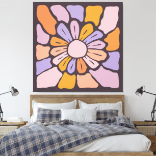 Farbenfrohe abstrakte Blume Leinwanddruck