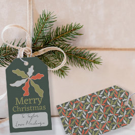 Farbenfrohe abstrakte botanische Weihnachten Geschenkanhänger
