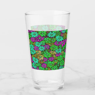Farbenfrohe Abstrakte Daisies #27 Glas