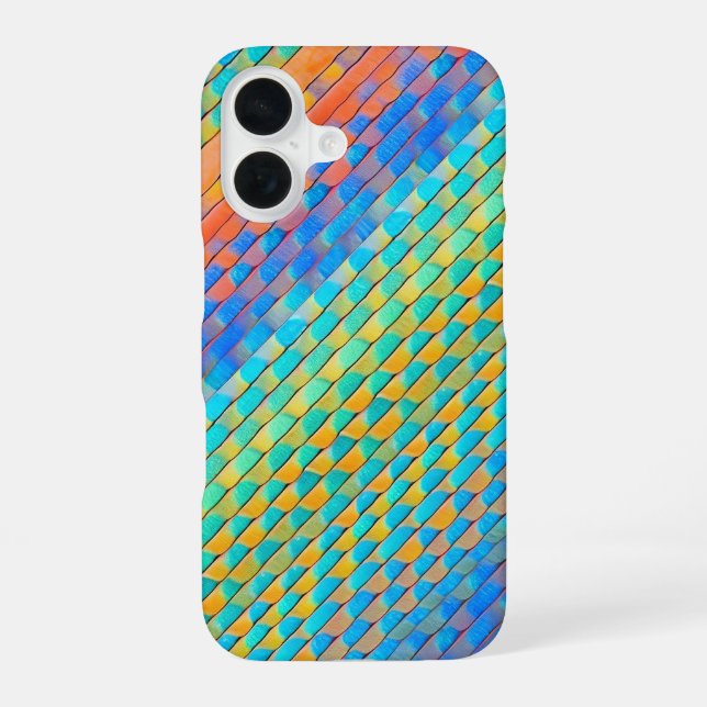 Farbenfrohe Abstrakte, digitale Muster iPhone 16 Hülle (Rückseite)