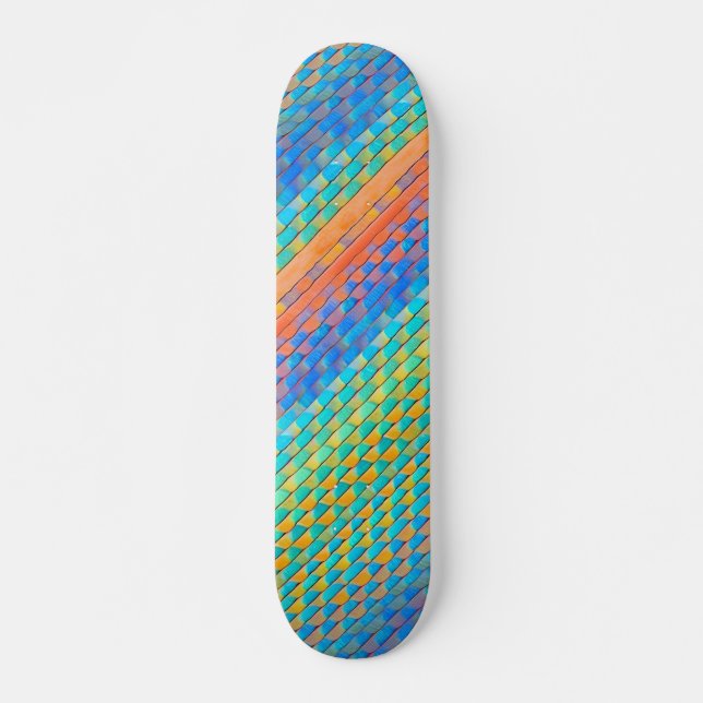 Farbenfrohe Abstrakte, digitale Muster Skateboard (Vorne)