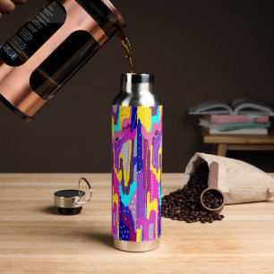 Farbenfrohe Abstrakte Druckausgabe mit lustigen Pu Trinkflasche