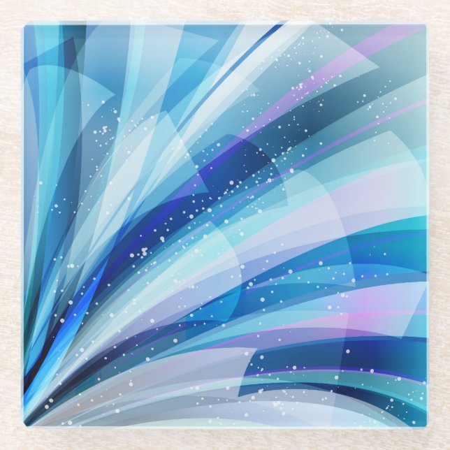 Farbenfrohe Abstrakte Explosionswelt Glasuntersetzer (Vorderseite)