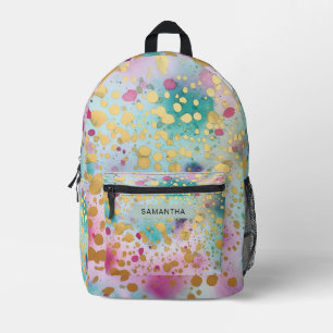Farbenfrohe Abstrakte Farbe Spritzer Art (16) Bedruckter Rucksack