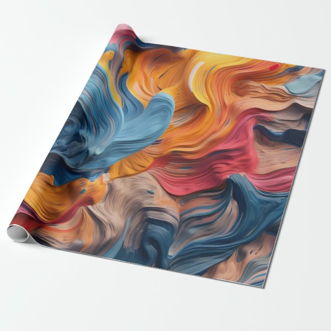 Farbenfrohe Abstrakte Farbe Spritzer Art (5) Geschenkpapier (Ungerollt)