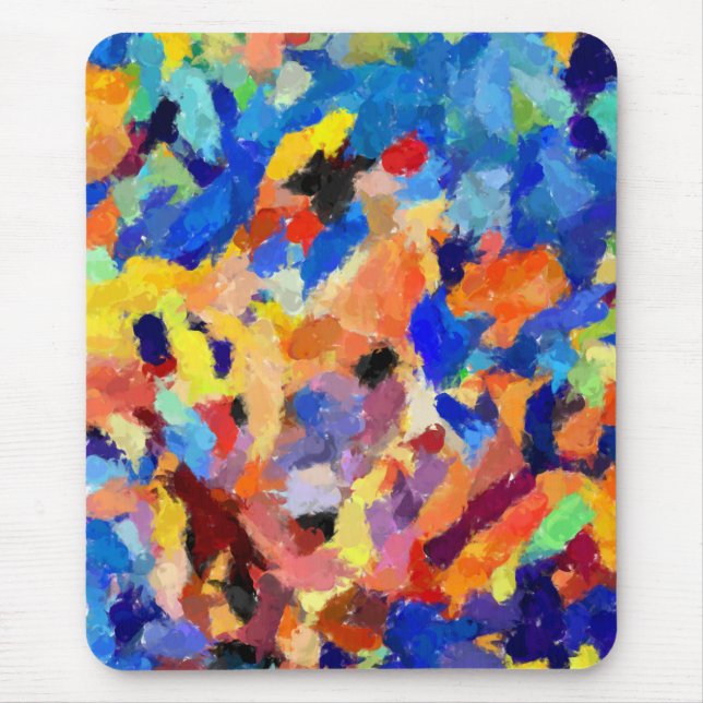 Farbenfrohe Abstrakte Fingermalerei Mousepad (Vorne)