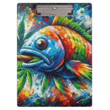 Farbenfrohe Abstrakte Fischmauer Dekoration Kunst,