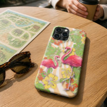 Farbenfrohe Abstrakte Flamingo & Floral