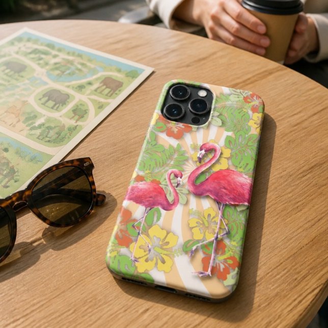 Farbenfrohe Abstrakte Flamingo & Floral Case-Mate iPhone Hülle (Von Creator hochgeladen)